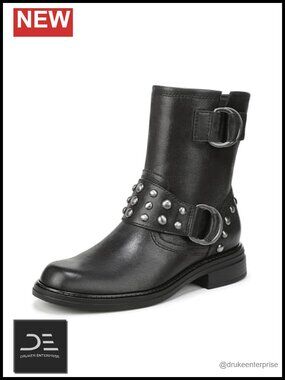 Naturalizer Optimus Leather Mid Calf Boots with Block Heel